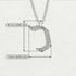 Kaf - Hebrew Alef-Bet letter diamond Necklace - Kaf letter